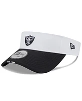 New Era Men's White/Black Las Vegas Raiders 2025 Nfl Training Camp Adjustable Visor Hat
