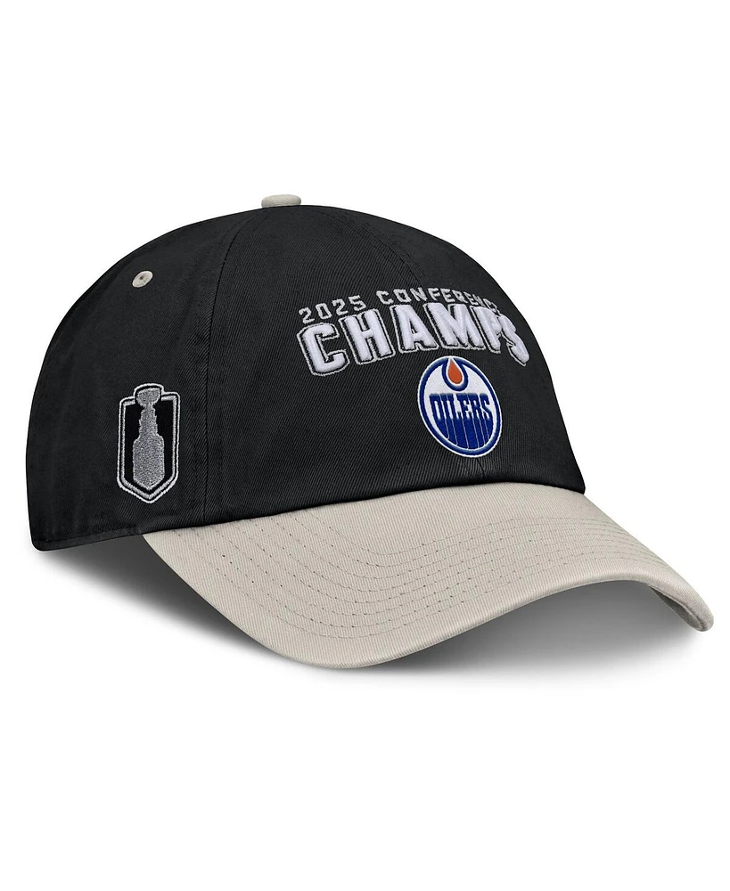 Fanatics Men's Black/Gray Edmonton Oilers 2025 Western Conference Champions Adjustable Hat