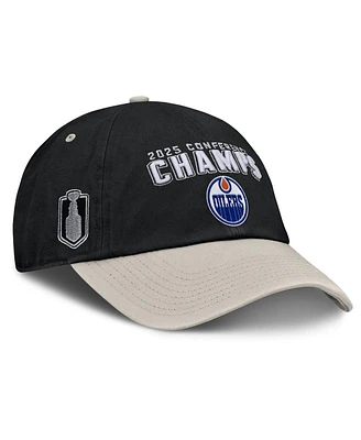 Fanatics Men's Black/Gray Edmonton Oilers 2025 Western Conference Champions Adjustable Hat