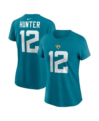 Nike Women's Travis Hunter Teal Jacksonville Jaguars 2025 Nfl Draft First Round Pick Name Number T-Shirt