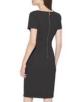 Calvin Klein Women's Short-Sleeve Scuba Sheath Dress