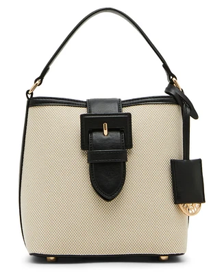 Anne Klein Covered Buckle Convertible Strap Bucket Bag