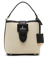 Anne Klein Covered Buckle Convertible Strap Bucket Bag