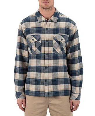 Hurley Men's Santa Cruz Seaside Flannel Long Sleeve Shirt