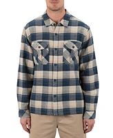 Hurley Men's Santa Cruz Seaside Flannel Long Sleeve Shirt