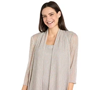 R & M Richards Women's Metallic Crinkle 2-Pc. Dress