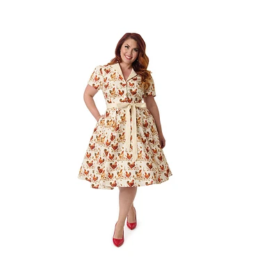 Unique Vintage Plus 1950s Collared Shirt Dress