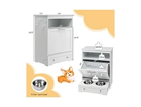 Pet Feeder Station with Stainless Steel Bowl
