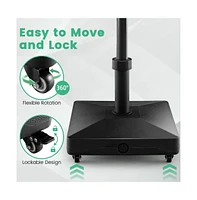 Fillable Umbrella Base Stand with Lockable Universal Wheels