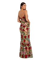Mac Duggal Women's Floral Embroidered Off The Shoulder Gown