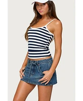 Edikted Women's Bailee Striped Ribbed Tank Top
