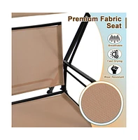 2-Seat Outdoor Canopy Swing with Comfortable Fabric Seat and Heavy-duty Metal Frame