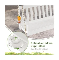 Mondawe 54 Inch Hdpe Patio Porch Swing with Cup Holder