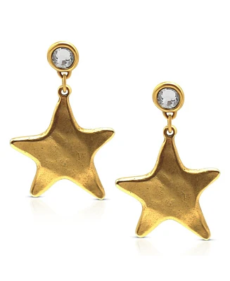 Bowood Lane 12k Gold Plated Texture Star Earrings