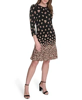 Tommy Hilfiger Women's Jersey Printed Ruffled Shift Dress