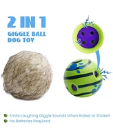 Nocciola Wobble Giggle Ball for Dogs,Christmas gift,Interactive Dog Toys for Boredom, Squeaky Ball Dog Toys