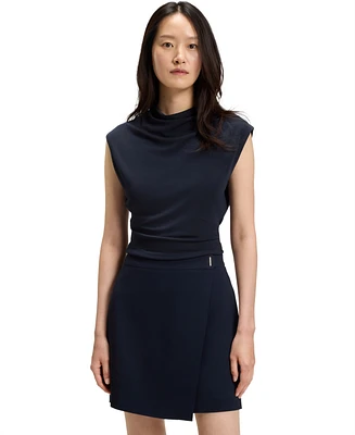 Boss by Hugo Women's Matte Fabric High-Neck Top