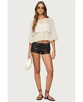 Edikted Women's Missey Ruffled Chiffon Top