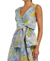 Mac Duggal Women's Floral Brocade Sleeveless Midi Dress With Bow