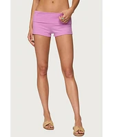 Edikted Women's Fleur Fold Over Shorts