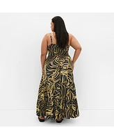 City Chic Plus Kehlani Print Maxi Dress