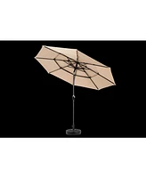 Flynama Aluminium 10ft 3 Tier Auto-tilt Umbrella ,Outdoor Patio Umbrella - Market Table Pool Deck Umbrella (Base Not Included)