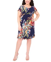 Msk Plus Short-Sleeve Jersey Shift Dress