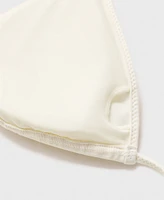 Mango Women's Metallic Applique Bikini Top