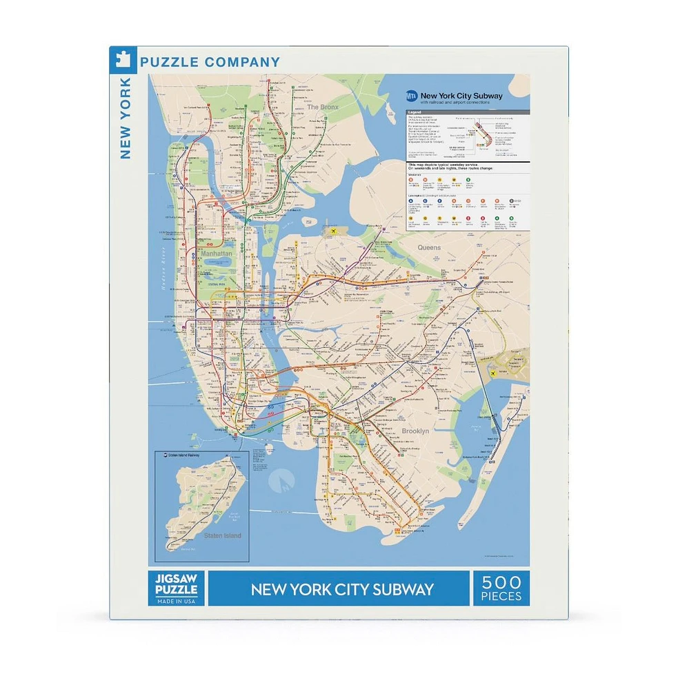 New York Puzzle Company New York Subway Map 500 Piece Puzzle
