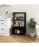 Volenca Bathroom Storage Cabinet with Open Shelves and Double Doors