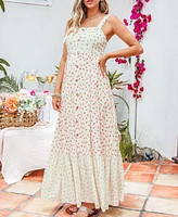 Cupshe Women's Countryside Stroll Floral Maxi Beach Dress