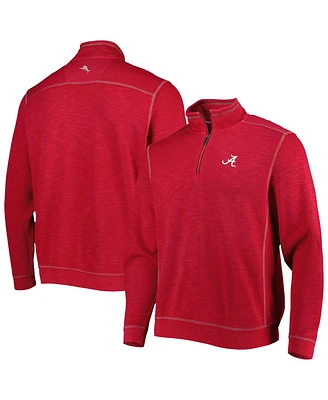 Tommy Bahama Men's Crimson Alabama Tide Sport Tobago Bay Tri-Blend Mock Neck Half-Zip Jacket