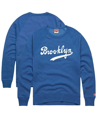 Homage Men's Royal Brooklyn Dodgers Retro Tri-Blend Pullover Sweatshirt