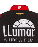 Jh Design Men's Black/Red Chase Elliott Llumar Full-Snap Twill Uniform Jacket