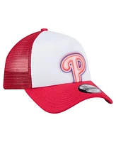 New Era Toddler White/Red Philadelphia Phillies Painted A-Frame 9FORTY Trucker Adjustable Hat