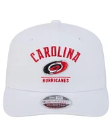 New Era Men's White Carolina Hurricanes Team Lockup Basic 9SEVENTY Adjustable Hat