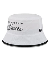 New Era Men's White/Black San Antonio Spurs 2025 Nba Draft Nylon Bucket Hat