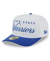 New Era Men's White/Royal Golden State Warriors 2025 Nba Draft A-Frame 59FIFTY Fitted Hat
