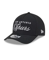 New Era Men's Black San Antonio Spurs 2025 Nba Draft M-Crown A-Frame 9FORTY Adjustable Hat