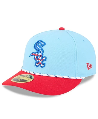 New Era Men's Light Blue/Red Chicago White Sox 2025 Fourth of July Low Profile 59FIFTY Fitted Hat