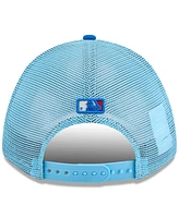New Era Men's Light Blue/Royal Los Angeles Dodgers 2025 Fourth of July 9FORTY A-Frame M-Crown Adjustable Trucker Hat
