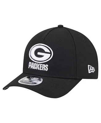 New Era Men's Black Green Bay Packers Team Collection 9FORTY M-Crown A-Frame Adjustable Hat