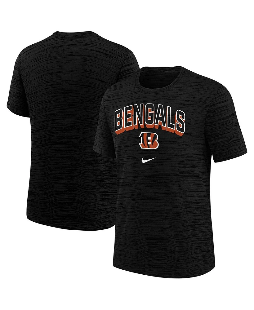 Nike Big Boys and Girls Black Cincinnati Bengals Sideline Velocity Performance T-Shirt