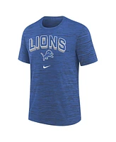 Nike Big Boys and Girls Blue Detroit Lions Sideline Velocity Performance T-Shirt