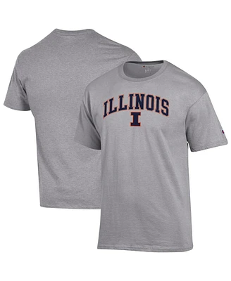 Champion Men's Heather Gray Illinois Fighting Illini Arch Over Logo T-Shirt