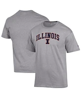 Champion Men's Heather Gray Illinois Fighting Illini Arch Over Logo T-Shirt