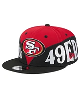 New Era Men's Scarlet/Black San Francisco 49ers Split 9FIFTY Snapback Hat