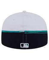 New Era Men's Navy/White Seattle Mariners Paint Stroke 59FIFTY Fitted Hat