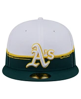 New Era Men's Green/White Athletics Paint Stroke 59FIFTY Fitted Hat