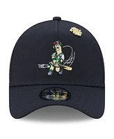 New Era Men's Navy Atlanta Braves 2025 Big League Chew A-Frame 9FORTY Adjustable Trucker Hat